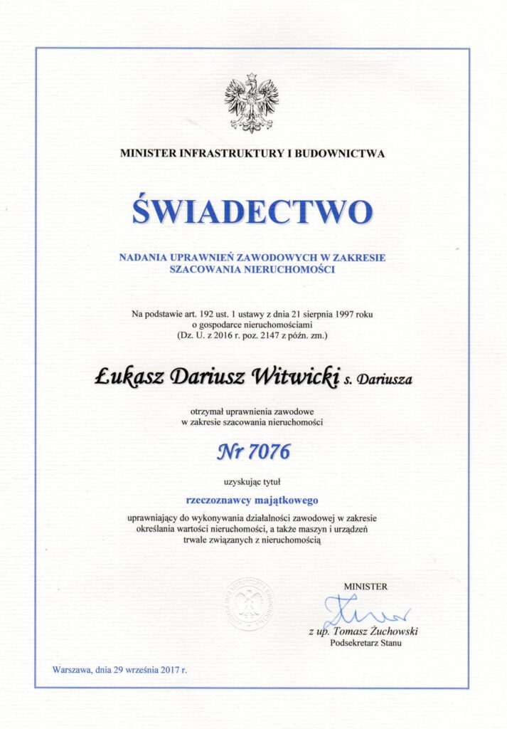 Świadectwo nr.1